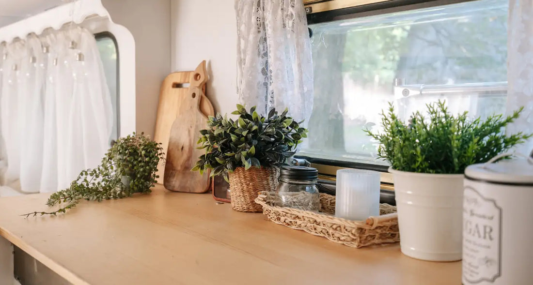Wohnmobil Deko: Kleine Kunstpflanzen im Camper Van