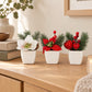 Künstliches Weihnachts-Arrangement - Brisu | 3 Stück | in weißer Schale