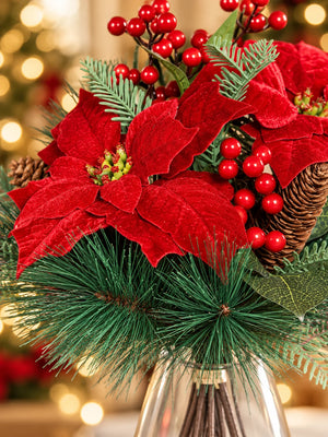 Künstliches Poinsettia-Weihnachtsarrangement - Talia | 43 cm