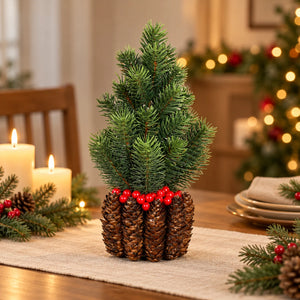 Künstlicher Deko Tannenbaum mit Beeren – Silvan | 35 cm