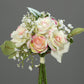 Rosenstrauß - Toni, 20 cm, Kunstblume von aplanta, in Weiß, rosa, für drinnen & draußen
