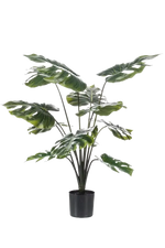 Künstliche Monstera - Karl, 80 cm, Kunstpflanze von aplanta, Real Touch, im schwarzen Topf, in Natur, für drinnen