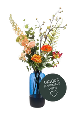 Künstlicher XL Blumenstrauß - Saida auf transparentem Hintergrund mit echt wirkenden Kunstblättern. Diese Kunstpflanze gehört zur Gattung/Familie der "Blumensträuße" bzw. "Kunst-Blumensträuße".