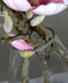 Künstliches Magnolien Arrangement - Ichigo | 50 cm | in Glasvase - Kunstpflanzen von aplanta