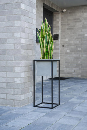 Plantenbak - Momo | 70x30x30cm, zwart, grijs