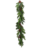 Künstliche Tannengirlande - Taraji auf transparentem Hintergrund mit echt wirkenden Kunstblättern in natürlicher Anordnung. Künstliche Tannengirlande - Taraji hat die Farbe Natur und ist 114 cm hoch. | aplanta Kunstpflanzen