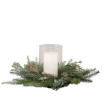 Künstlicher Tannenkranz - Alfredo auf transparentem Hintergrund mit echt wirkenden Kunstblättern in natürlicher Anordnung. Künstlicher Tannenkranz - Alfredo hat die Farbe Natur und ist 35 cm hoch. | aplanta Kunstpflanzen