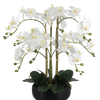 Künstliche Orchidee - Bo, 65 cm, Kunstblume von aplanta, inkl. Dekotopf, in Weiß, für drinnen