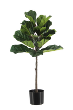 Künstlicher Ficus Lyrata - Niran, 90 cm, Kunstbaum von aplanta, in Grün, für drinnen