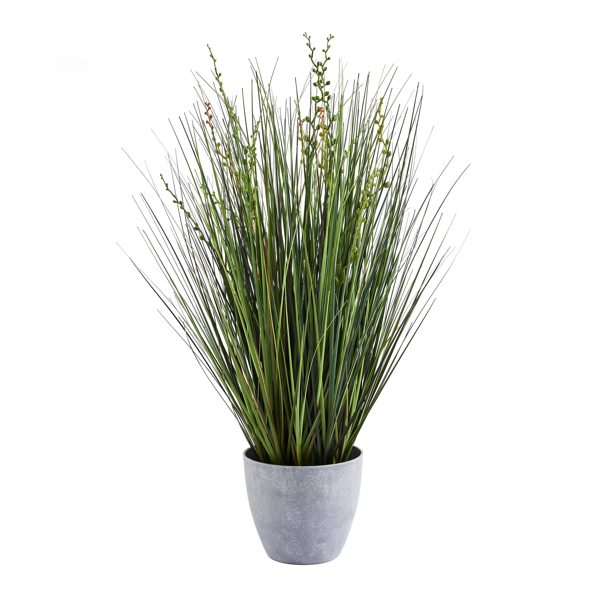 Künstliches Gras - Isambard, 60 cm, Kunstpflanze von aplanta, mit Fruchtstamm, in Grün, für drinnen