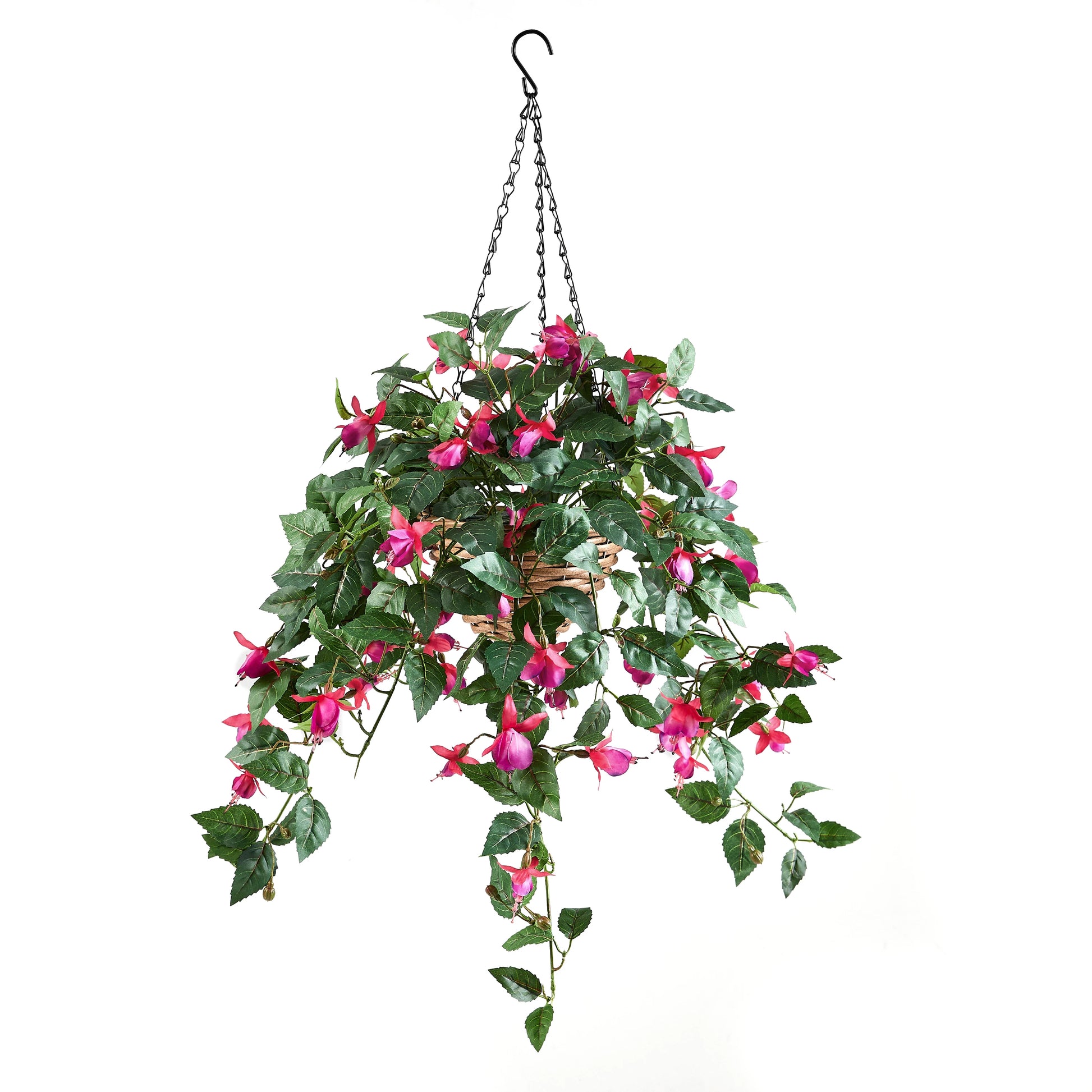 Künstliche Hänge-Fuchsie - Calanthia, 80 cm, Kunstpflanze von aplanta, in Grün, für drinnen