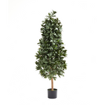 Künstlicher Lorbeerbaum - Alarion, 150 cm, Kunstbaum von aplanta, mit Echtholzstamm, UV-beständig, inkl. Startertopf, in Grün