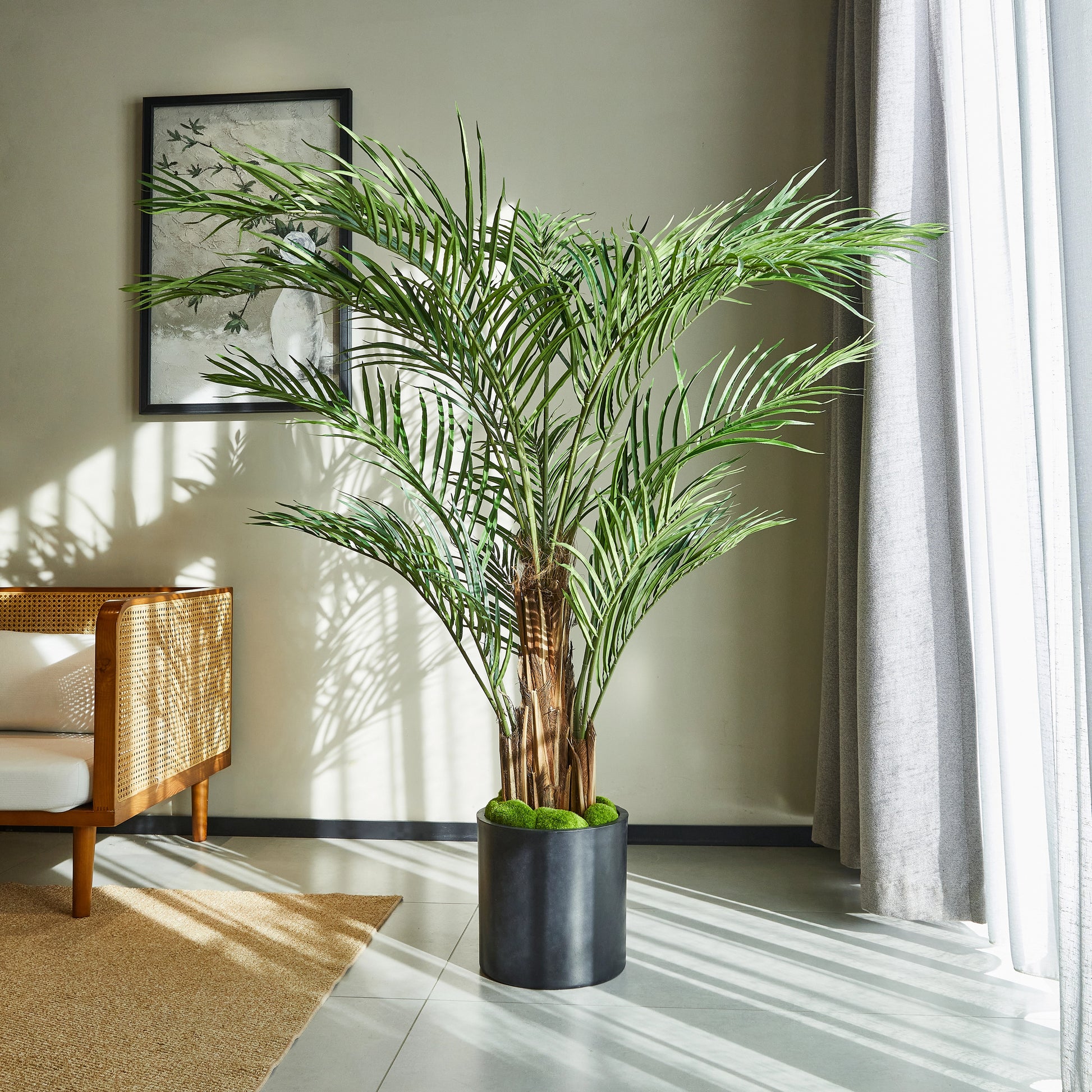 Künstliche Kentia-Palme - Caliora, 180 cm, Kunstbaum von aplanta, inkl. Startertopf, in Grün, für drinnen