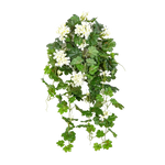 Hochwertige künstliche Hängepflanze auf transparentem Hintergrund mit echt wirkenden Kunstblättern in natürlicher Anordnung. Künstliche Hänge-Geranie - Ali hat die Farbe Natur und ist 72 cm hoch. | aplanta Kunstpflanzen
