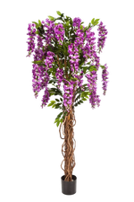Künstliche Wisteria Liana - Rita, 180 cm, Kunstbaum von aplanta, mit Echtholzstamm, für drinnen