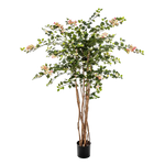 Künstlicher Drillingsblumenbaum - Rike auf transparentem Hintergrund mit echt wirkenden Kunstblättern in natürlicher Anordnung. Künstlicher Drillingsblumenbaum - Rike hat die Farbe Pink und ist 150 cm hoch. | aplanta Kunstpflanzen