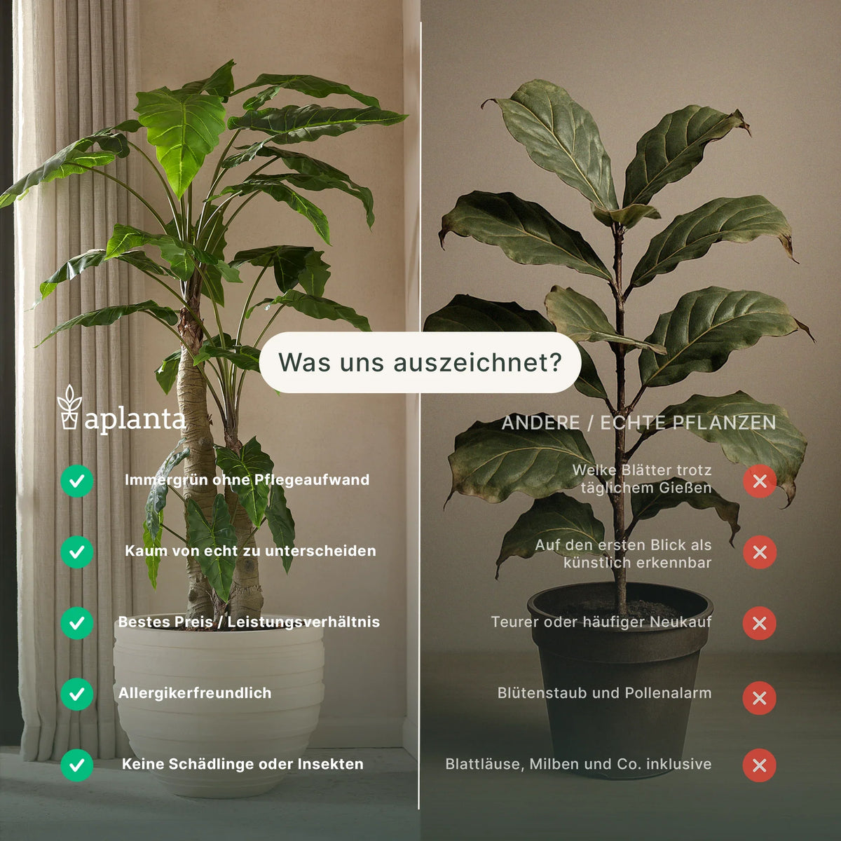 Künstliche Pothos - Jacobo, 82 cm, Kunstpflanze von aplanta, im schwarzen Topf, in Natur, für drinnen