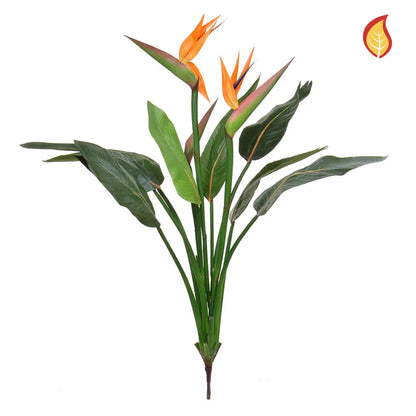 Künstliche Strelitzia - Elisabeth, 103 cm, Kunstbaum von aplanta, feuerhemmend, B1-zertifiziert, in Orange, für drinnen