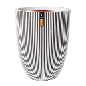 Pflanztopf elegant niedrig Groove elfenbein | 34x46 cm