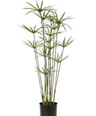 Hochwertiges Kunstgras auf transparentem Hintergrund mit echt wirkenden Kunstblättern in natürlicher Anordnung. Künstliches Zypergras - Lilli hat die Farbe Natur und ist 90 cm hoch. | aplanta Kunstpflanzen
