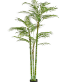 Hochwertige Kunstpalme auf transparentem Hintergrund mit echt wirkenden Kunstblättern in natürlicher Anordnung. Künstliche Areca Palme - Paolo hat die Farbe Natur und ist 195 cm hoch. | aplanta Kunstpflanzen