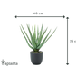 Künstliche Aloe - Penelope, 35 cm, Kunstpflanze von aplanta, im schwarzen Topf, in Natur, für drinnen